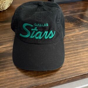 Dallas Stars Hat Mitchell & Ness Black Team Logo Adjustable Strap NHL Dad Cap